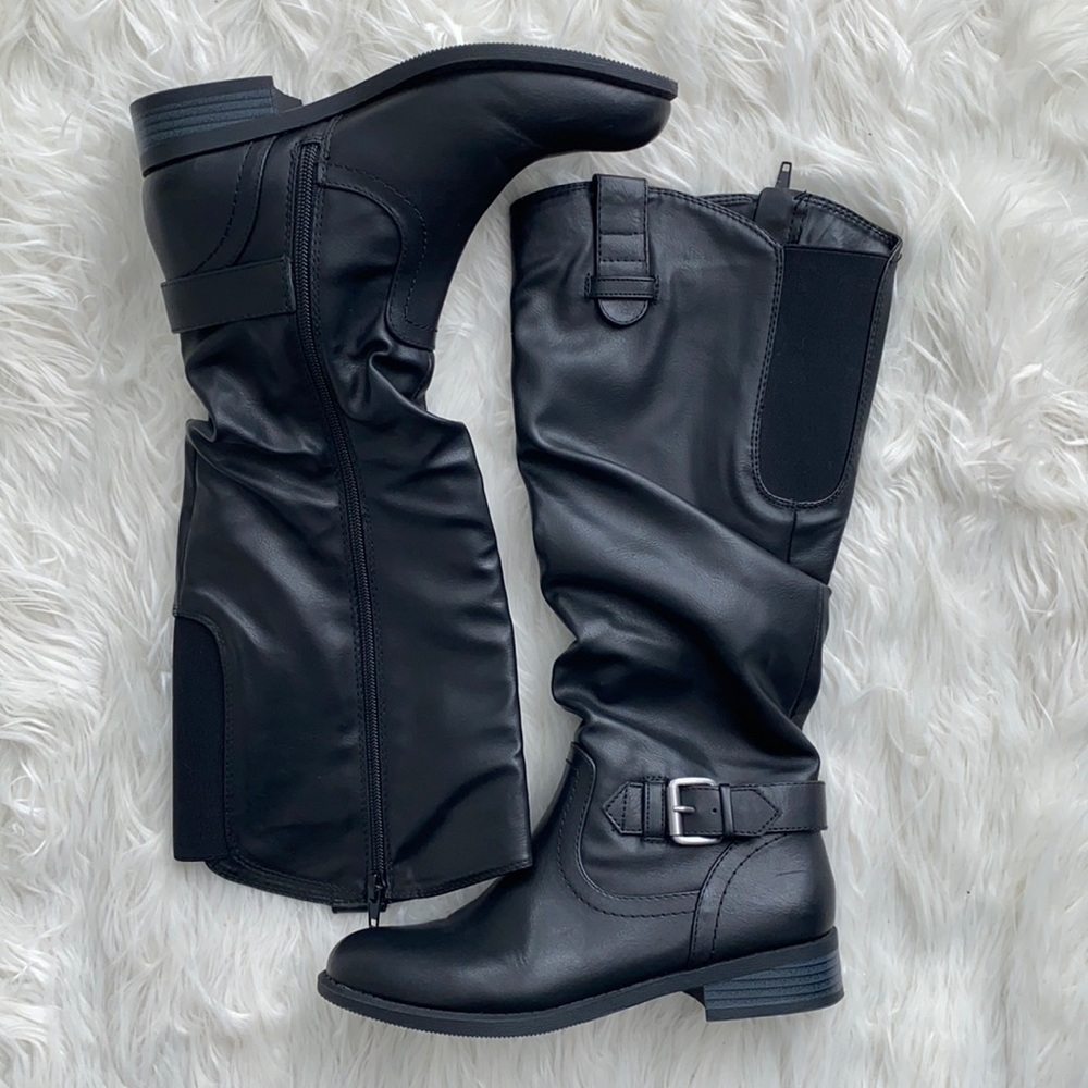 White Mountain | Faux Leather Black Boots
